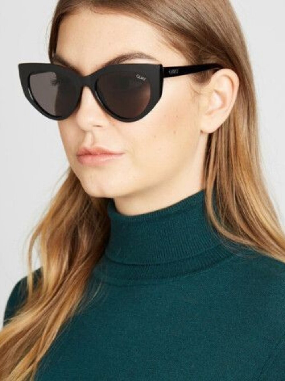 Quay Australia Persuasive Cat Eye Sunglasses in Black